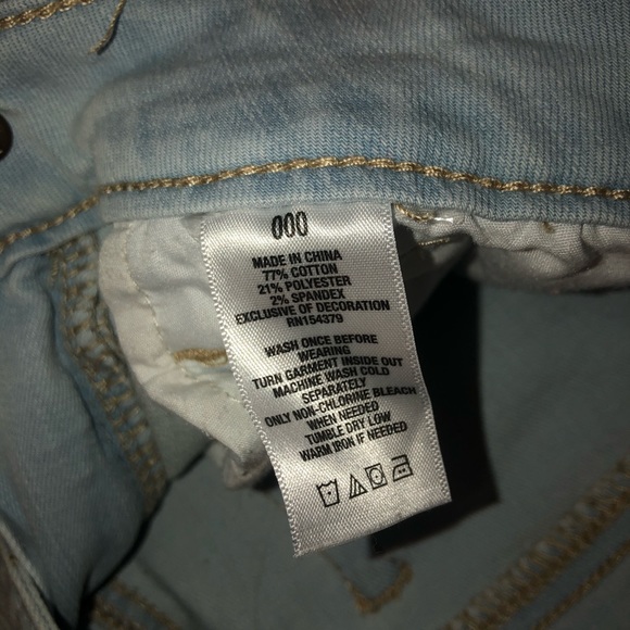 High Waisted Light Wash Jean Shorts - Picture 3 of 5